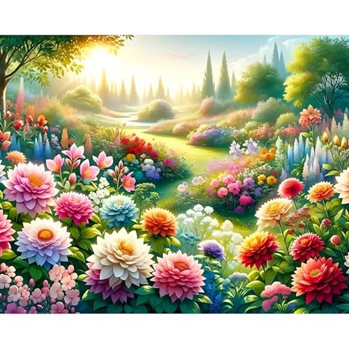 Malen Nach Zahlen Erwachsene Blumen-Paint by Numbers Adult Natur Landschaft,DIY Acrylfarben Handgemalt Ölgemälde für Home Haus Deko40X50CM von luckyarina