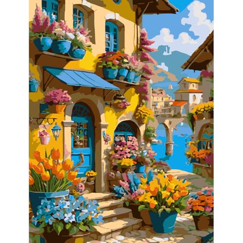 Malen nach Zahlen Erwachsene Landschaft- Malen nach Zahlen Blumen, Paint by Numbers Adult Geschenke und Home Wand Dekor Ohne Rahmen(40x50 cm) von luckyarina