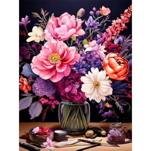 luckyarina Blumen Diamond Painting Erwachsene- Blume 5D Diamond Painting Erwachsene, Diamant Painting Bilder Als Geschenk für Home Wand Décor 30X40 CM von luckyarina