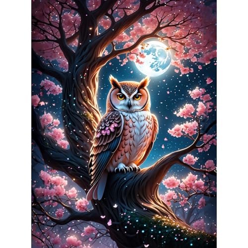 luckyarina Diamond Painting Erwachsene Eule- Diamont Painting Bilder Tiere, Eule Diamond Painting Bild als Geschenk für Home Wall Decor 30X40CM von luckyarina