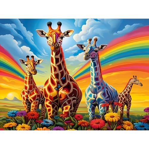 luckyarina Diamond Painting Erwachsene Giraffe- Diamant Painting Bilder Tiere, Giraffe 5D Diamond Painting Bild für Geschenke und Home Wand Dekor 30X40CM von luckyarina