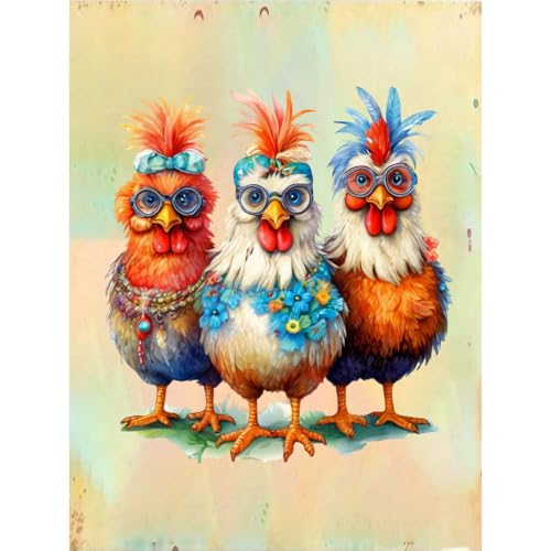 luckyarina Diamond Painting Erwachsene Huhn- Tiere Diamont Painting Bilder, Huhn 5D Diamond Painting Bild als Geschenk für Home Wand Décor 30X40CM von luckyarina