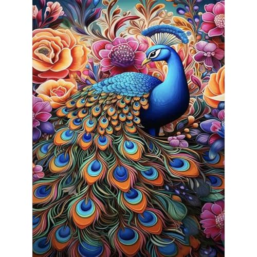 luckyarina Diamond Painting Erwachsene Pfau- Diamant Painting Bilder Tiere, Pfau Diamant Painting Bilder Erwachsene als Geschenk für Home Wand Décor 30X40CM von luckyarina