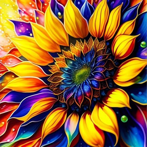 luckyarina Diamond Painting Erwachsene Sonnenblume-5D Diamond Painting Sonnenblumen,Blume Diamant Painting Bilder Crystal Stickerei Kreuzstich Crafts für Home Wand Décor 30x30cm von luckyarina