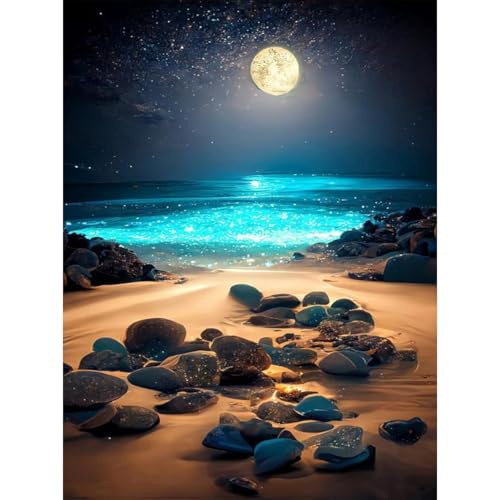 luckyarina Diamond Painting Erwachsene Strand- Diamont Painting Meer, Landschaft Diamond Painting Bild als Geschenk für Home Wand Décor 30X40CM von luckyarina