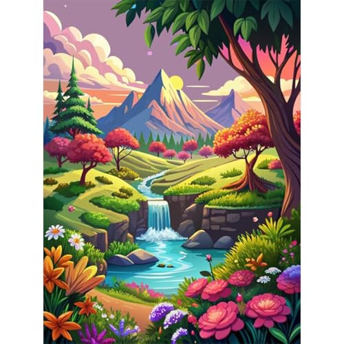 luckyarina Diamond Painting Landschaft-Diamond Painting Berge,Landschaft Diamant Painting Bilder Als Geschenk für Home Wand Décor 30X40 CM von luckyarina