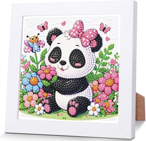 luckyarina Diamond Painting Panda-Diamond Painting Tiere,Panda Mosaik Bastelset Kinder für Kinder 8 9 10 11 Jahre als Geschenk für Home Wand Décor 18X18 CM von luckyarina