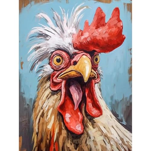 luckyarina Huhn Diamond Painting Erwachsene,5D Diamond Painting Tier,Huhn Diamont Painting Arts Craft für Home Wand Decor(30x40cm) von luckyarina