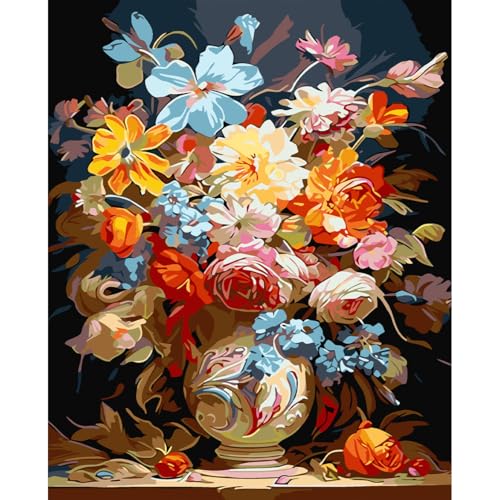 luckyarina Malen Nach Zahlen Erwachsene Blumen-Blumen Paint by Numbers Adult,DIY Set Erwachsene für Geschenke und Home Wand Dekor 30X40 CM von luckyarina