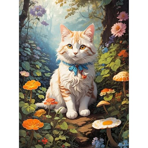 luckyarina Malen Nach Zahlen Erwachsene Katzen-Katze Malen Nach Zahlen Erwachsene Leinwand,Tiere Paint by Numbers Adult DIY für Geschenk Home Wand Décor 30x40cm von luckyarina