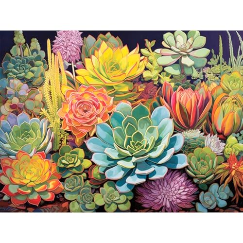 luckyarina Sukkulente Diamond Painting Erwachsene,5d Diamond Painting Sukkulenten,Pflanze Diamont Painting Arts Craft für Home Wand Decor(30x40cm) von luckyarina