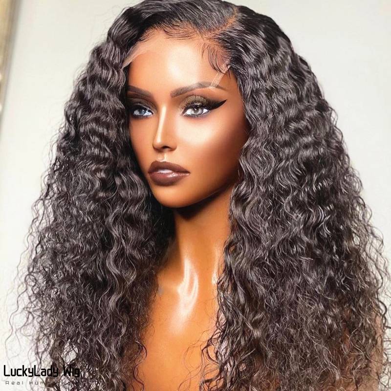 Lockige Lockige Haar Perücken Frontal 13x4 Spitze Prelucked Echthaar Perücke 13x6 Vordere Gebleichte Knoten Kleberlose Für Frauen Babyhaar von luckyladyhair