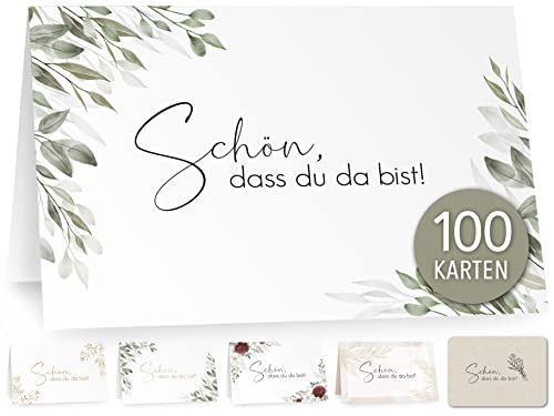 luftundliebe 100 Tischkarten Hochzeit, Namensschilder Hochzeit, Platzkarten Hochzeit, Tischkarten Geburtstag, Namenskarten Hochzeit – Eukalyptusdesign grün von luftundliebe