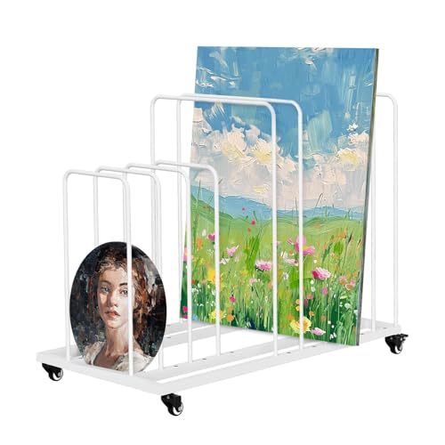 lukar Kunst-Leinwand-Aufbewahrungsregal mit Rollen, verstellbares Metall-Kunst-Aufbewahrungsregal für Leinwandtafeln, Zeichenbrett, Paneele, Drucksachen, Papierblock lukar Kunst-Leinwand-Aufbewahrungsregal mit Rollen, verstellbares Metall-Kunst-Aufbewahrungsregal für Leinwandtafeln, Zeichenbrett, Paneele, Drucksachen, Papierblock von lukar