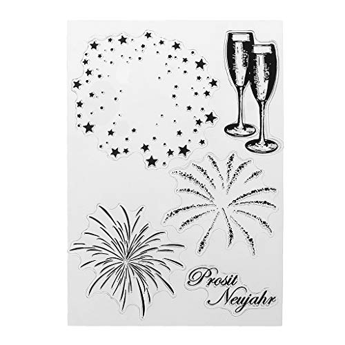 luosh Fireworks DIY Silikon Clear Stamp Card Making Klare Stempel für die Kartenherstellung und DIY Scrapbooking von luosh