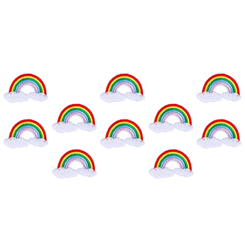 10 Stcs Bunte Stoffaufkleber Wolken Regenbogenmuster Stickerei Applique Dekoration Nähen auf Choice Supplies Patch Clothing von lvifloae