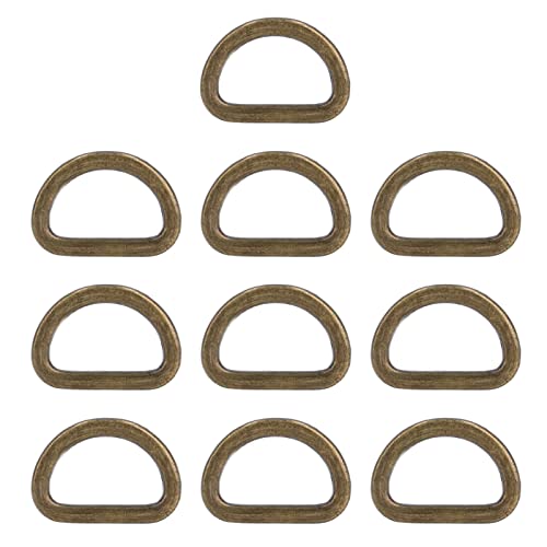 10 Stück D-Ringe, glaubwürdig, robust, glänzend, bequem, kleine Taschenschnallen, zum Basteln für Handtaschen, Gürtel, Rucksack, Kragen, Kameratasche (Antike Bronze) von lvifloae