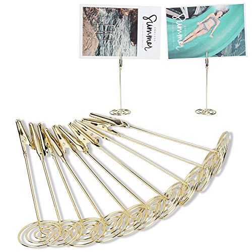 10 Stück Metall-Tischkarten-Clips, goldfarben, für den Schreibtisch, Metall, für geschäftliche Bildnachrichten, Kartenhalter für Tischkarten, Hochzeit, Party, Büro, Schreibtisch, von lvifloae