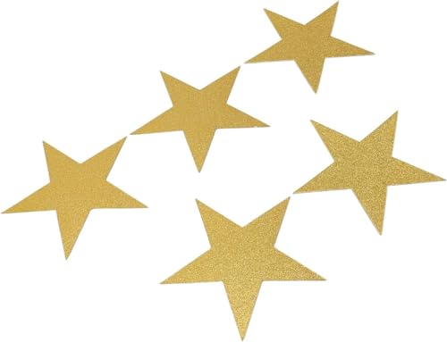 50 Stück glitzernde Stern-Papierausschnitte, goldene Dekorationen, doppelseitige Sterne, Dekorationsausschnitte, Papier-Wanddekoration für Pinnwand, Klassenzimmer, Hochzeit, (2 * 50 Stück Gold) von lvifloae