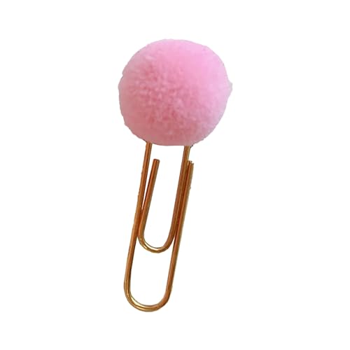 Rosa Kugel-Büroklammer im japanischen Stil, lustige Metall-schöne Kugel-Büroklammer für Studenten, Büro, Clip, Memo, Notizbuch, Zubehör, Kawaii-Plüsch-Pom-Pompoms von lvifloae