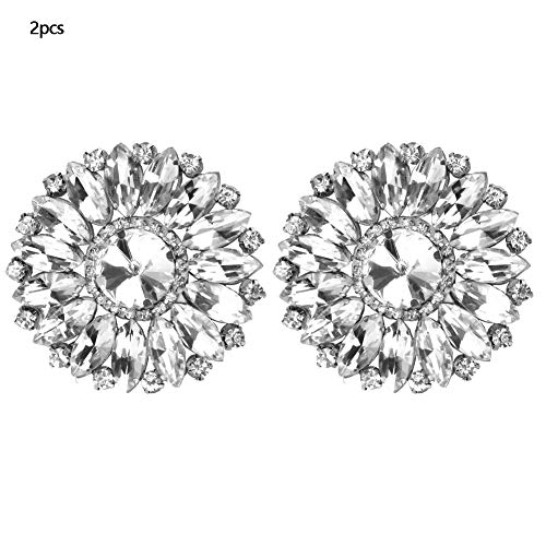 lvifloae Strass-Kristall-Applikation zum Aufnähen, Kunstperlen-Patch, exquisite Handwerkskunst, dekoratives Zubehör, 2 Stück, Kleidung, Schuhe, Tasche (01 round marquise diamond flower) von lvifloae