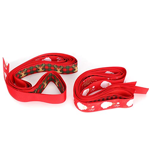 Weihnachtsband, Polyester, glitzerndes Band, Weihnachtsbaumband, Geschenkband, rotes Stoffband, Urlaubsdekoration für Kleidung, Kunsthandwerk von lvifloae