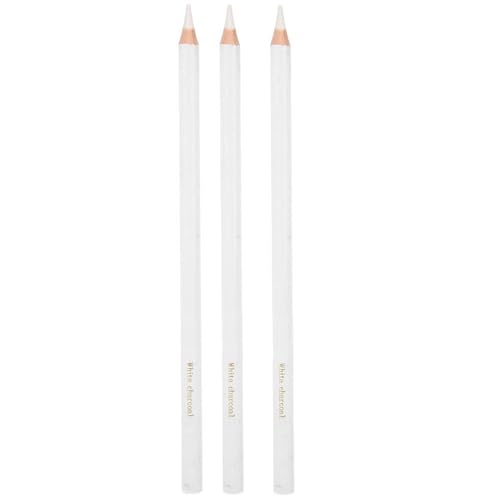 lvifloae Professionelles weißes Kohlestift-Set, 3-teiliges weißes Kohlestift-Set, professioneller Skizzier-Highlight-Stift zum Zeichnen, Skizzieren, Schattieren, Mischen, Kunst, von lvifloae