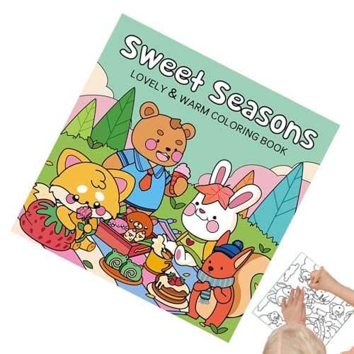 lwxij Kinder-Malbücher – Bold and Easy Cozy Friends Malbuch – niedliches Tier-Zeichenbuch, lustige einfache Malbücher für Kinder und Kinder von lwxij