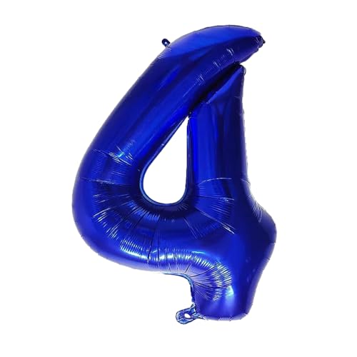 Geburtstags-Zahlenballons XXL-Riesen-Folienballons 40 Zoll – 101 cm Luftballons Geburtstag Jungen Mädchen Babyparty Geburtstagsdekorationen Jubiläumsparty-Dekorationen (Blau, 4) von lxmydm