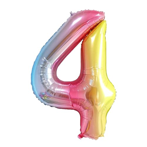 Geburtstags-Zahlenballons XXL-Riesen-Folienballons 40 Zoll – 101 cm Luftballons Geburtstag Jungen Mädchen Babyparty Geburtstagsdekorationen Jubiläumsparty-Dekorationen (Farbverlauf, 4) von lxmydm