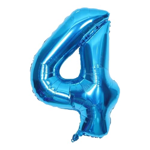 Geburtstags-Zahlenballons XXL-Riesen-Folienballons 40 Zoll – 101 cm Luftballons Geburtstag Jungen Mädchen Babyparty Geburtstagsdekorationen Jubiläumsparty-Dekorationen (hellblau, 4) von lxmydm