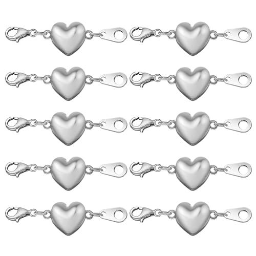 lxuebaix 10 Stück Eleganter Magnetverschluss, herzförmige Halskettenverschlüsse, bunte Verschlüsse für Armbänder, Fußkettchen, Schmuckzubehör von lxuebaix
