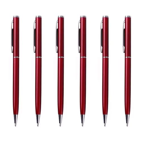 lxuebaix 6-teiliger Büro-Signierstift, Metall-Kugelschreiber, Drehmechanismus, Geschäfts-Signaturstift, reibungsloses Schreiben, Geschenkstift von lxuebaix