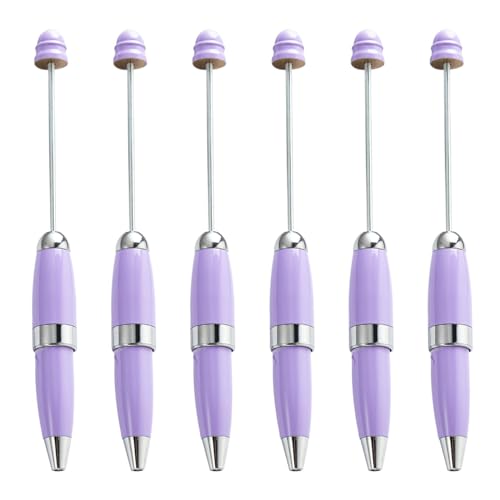 lxuebaix 6 x Kugelschreiber mit Perlen, 1,0 mm, Schreibwarenstift, glatter Schreibstift, Metall-Signaturstift, Perlenstift, Schulbedarf von lxuebaix