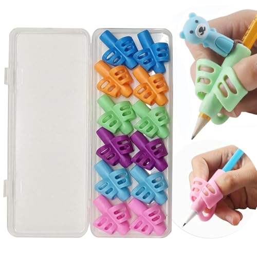 lyanny 12 Stück Schreibhilfe für Stift Kinder, Bleistiftgriffe für Kinder, ergonomische Trainings-Bleistiftgriffe, Haltungskorrektur-Tool für Kinder von lyanny