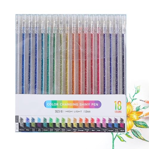 lyanny Glitzer-Gelstifte zum Ausmalen, Glitzer-Gelstift-Set - Verschiedene Farben funkelnde Gel-Glitzerstifte | Schreibwaren, farbiger Stift zum Schreiben, Ausmalen, Kritzeln, Scrapbooking, Journaling von lyanny