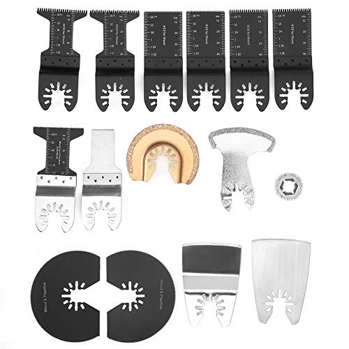 Multi-Tool-Klingen 15-teiliges Hartmetall-Oszillationssägeblatt Multitool-Oszillationswerkzeug-Zubehör für, Fein, Makita, usw. von lyrlody