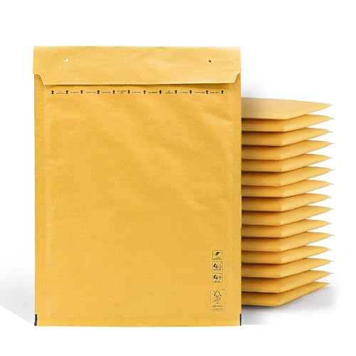 Gepolsterte Umschläge, Luftpolsterumschlag, Kraft-Blasen, Versandtaschen in verschiedenen Größen, Luftpolsterumschläge, m-office (120 x 220 mm, 10 Stück) von m-office