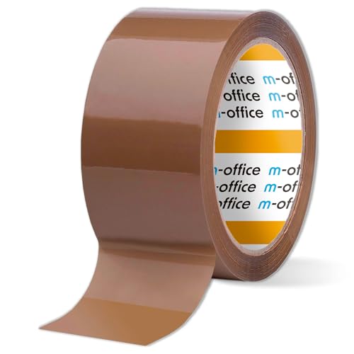 m-office Klebeband, braunes Klebeband, Klebeband, Rolle für Kartonverpackungen, Versand, Umzug und Handwerk, sichere und robuste Versiegelung, Klebeband (1 und, 36 mm x 66 m) von m-office