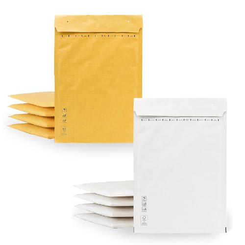 m-office Luftpolsterumschläge, Luftpolsterumschläge, Kraft-Weiß, Versandtaschen für Pakete, verschiedene Größen, Versandtaschen · m-office (350 x 470 mm, 10 Stück) von m-office