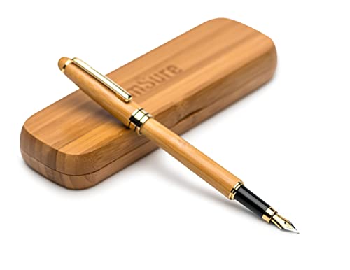 Msure-Bambus-Füllfederhalter mit Bambus-Geschenk-Box, 100% handgearbeitet, perfekte Business-Stifte von mSure