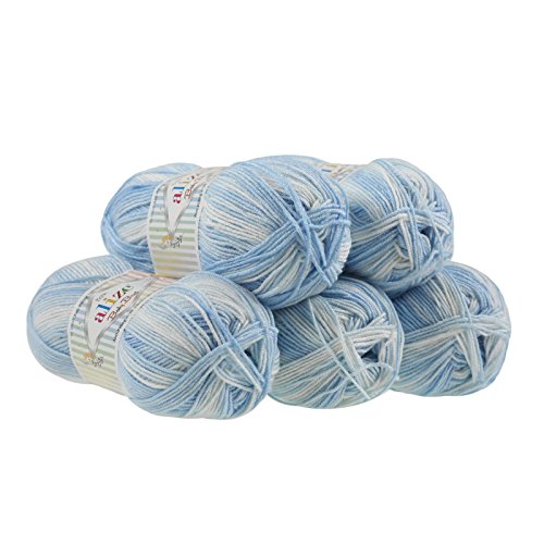 500g Baby-Wolle Strickgarn ALIZE Baby Best Batik Antipilling, unterschiedliche Farben, Farbe:6669 von maDDma Alize Baby Best Batik