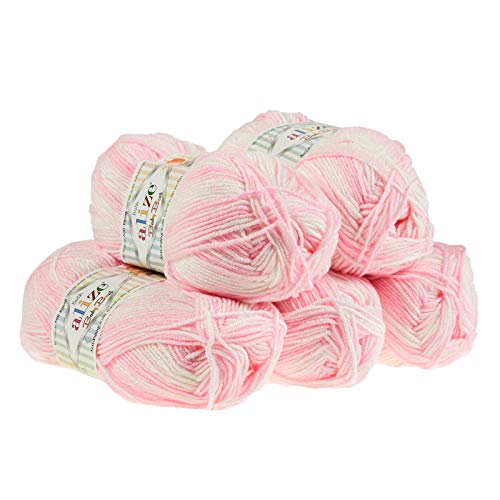 500g Baby-Wolle Strickgarn Alize Baby Best Batik Antipilling, Farbe:6660 von maDDma Alize Baby Best Batik