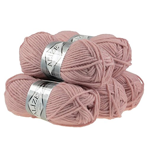 500g Strickgarn Strickwolle Alize Superlana Maxi 25% Wolle, Farbwahl, Farbe:161 powder rosa von maDDma Alize Superlana Maxi