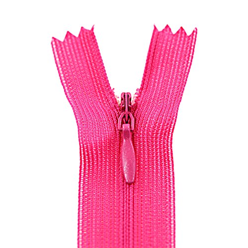 1 Reißverschluss spiral verdeckt 20cm, unteilbar, unsichtbar, Farbe:144 amer pink von maDDma Reißverschluss