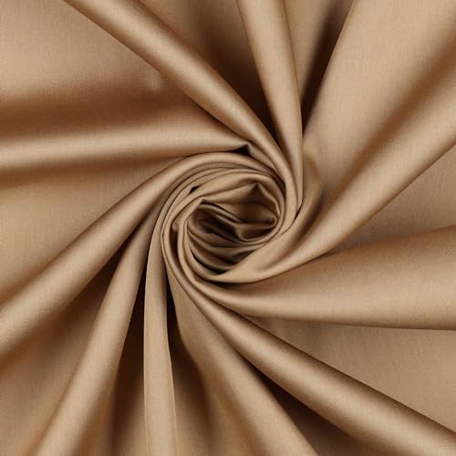 0,5m Baumwoll-Satin Baumwollstoff Satinstoff Meterware unifarben Oeko-Tex zertifiziert, Farbe:beige von maDDma