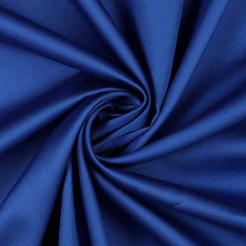 0,5m Baumwoll-Satin Baumwollstoff Satinstoff Meterware unifarben Oeko-Tex zertifiziert, Farbe:königsblau von maDDma