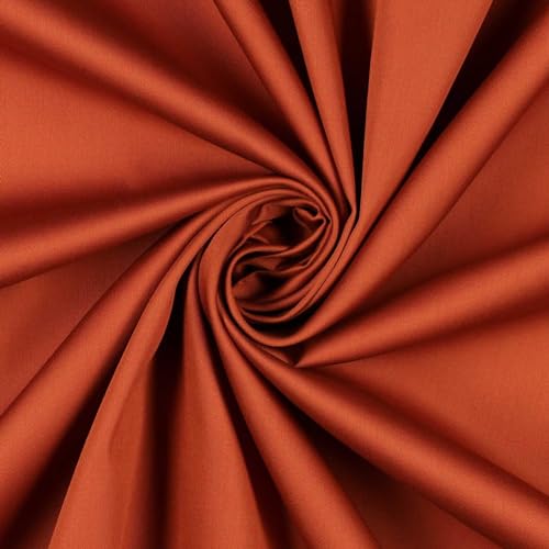 0,5m Baumwoll-Satin Baumwollstoff Satinstoff Meterware unifarben Oeko-Tex zertifiziert, Farbe:terracotta von maDDma