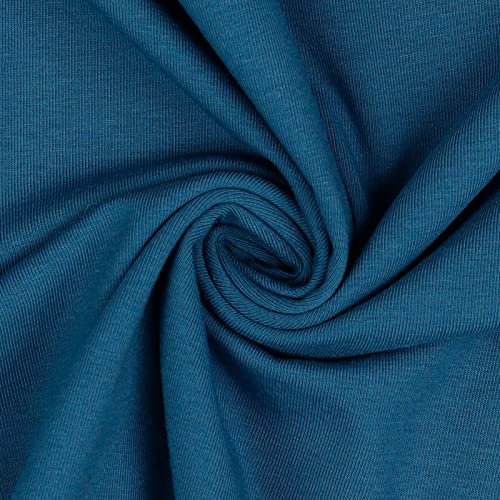 0,5m Bio Jersey Meterware Jerseystoff Baumwolle Oeko-Tex 56 Farben zu Auswahl, Farbe:018 - jeans von maDDma