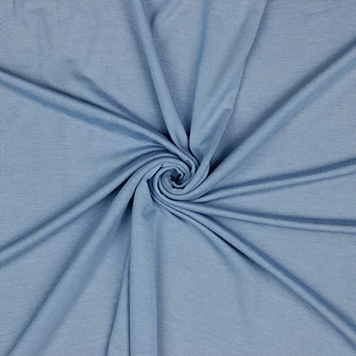 Modal-Jersey Modalstoff 27 Farben 0,5x1,45m Jerseystoff Tencel(TM) Modal Oeko-Tex zertifiziert, Farbe:taubenblau von maDDma